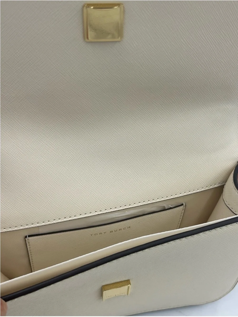 Tory Burch Two-Tone Cream and Beige Chain Crossbody